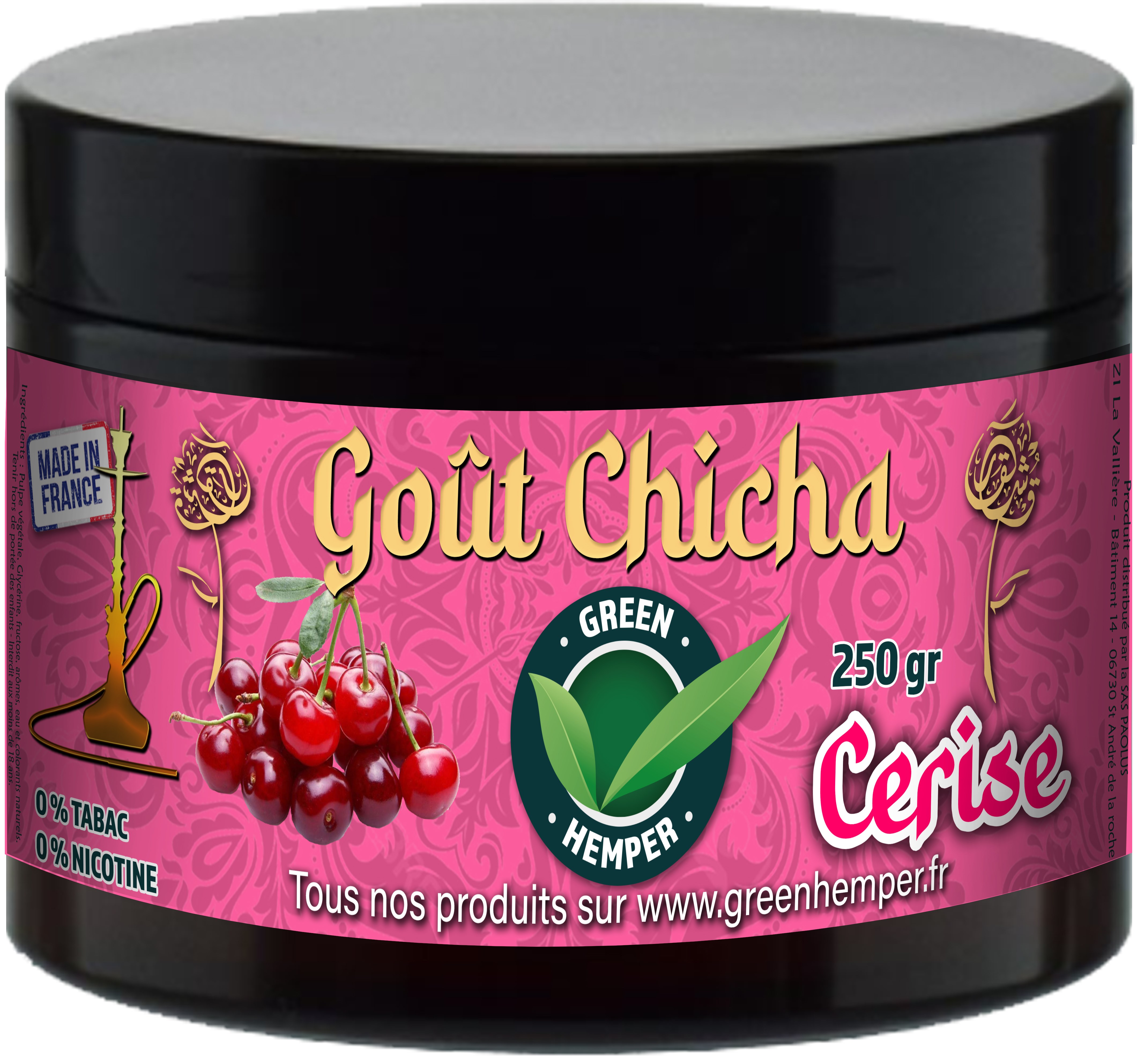 Goût chicha parfum Cerise - 250 Gr 